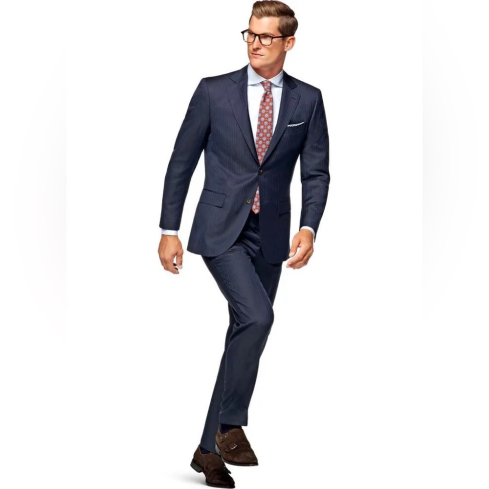 NWT SuitSupply 50 / 40 R Napoli Herringbone Suit